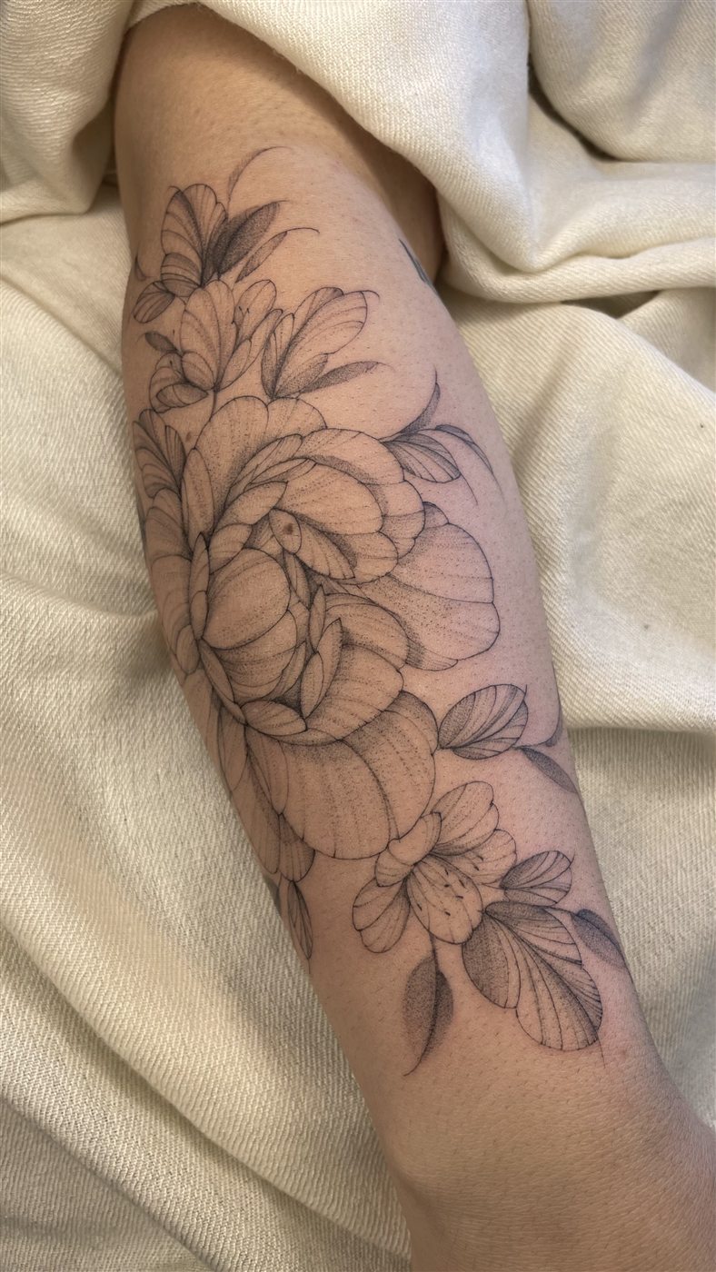Detalle de tatuaje de Claudia Medel